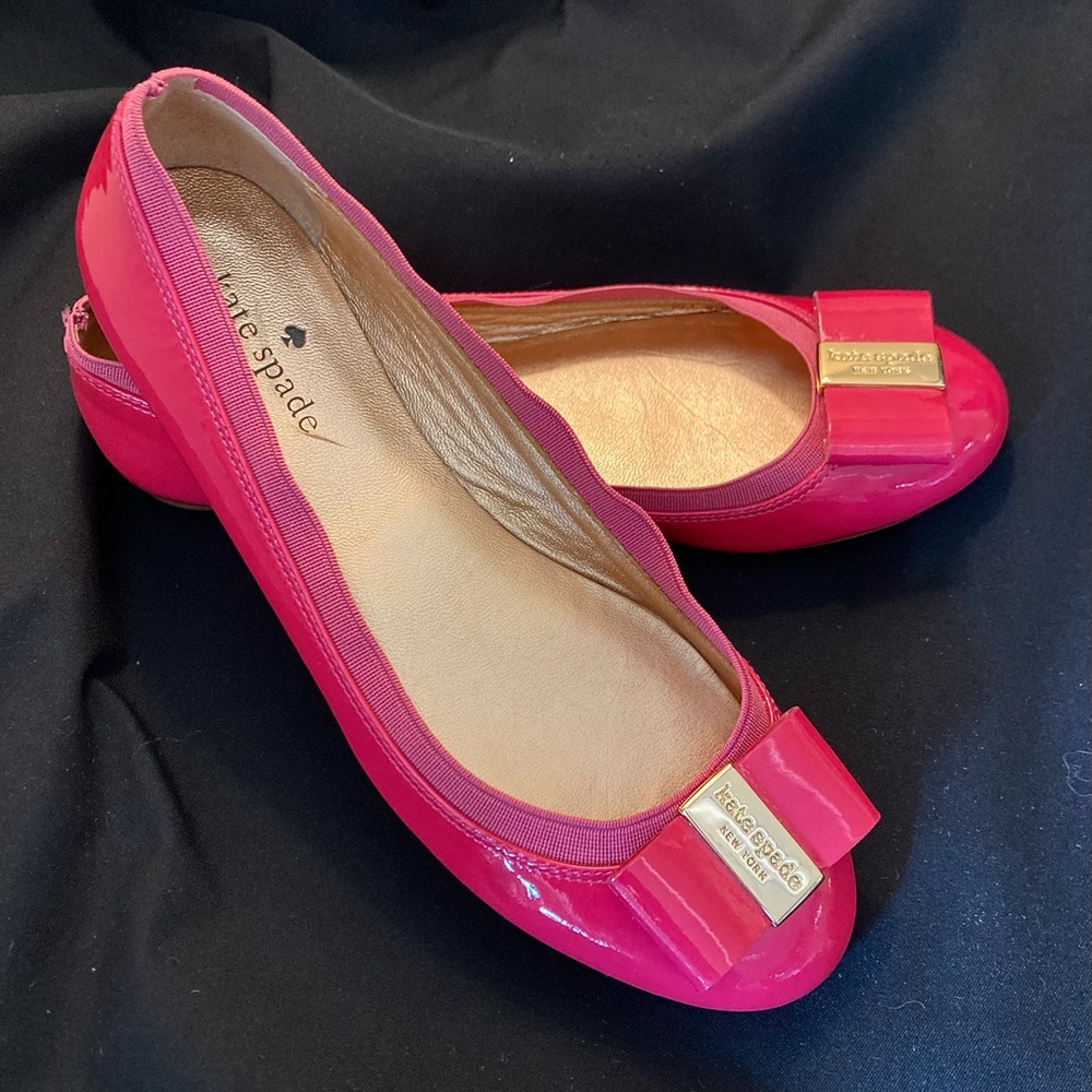 Kate Spade Vibrant Pink Flats with Bow Accent